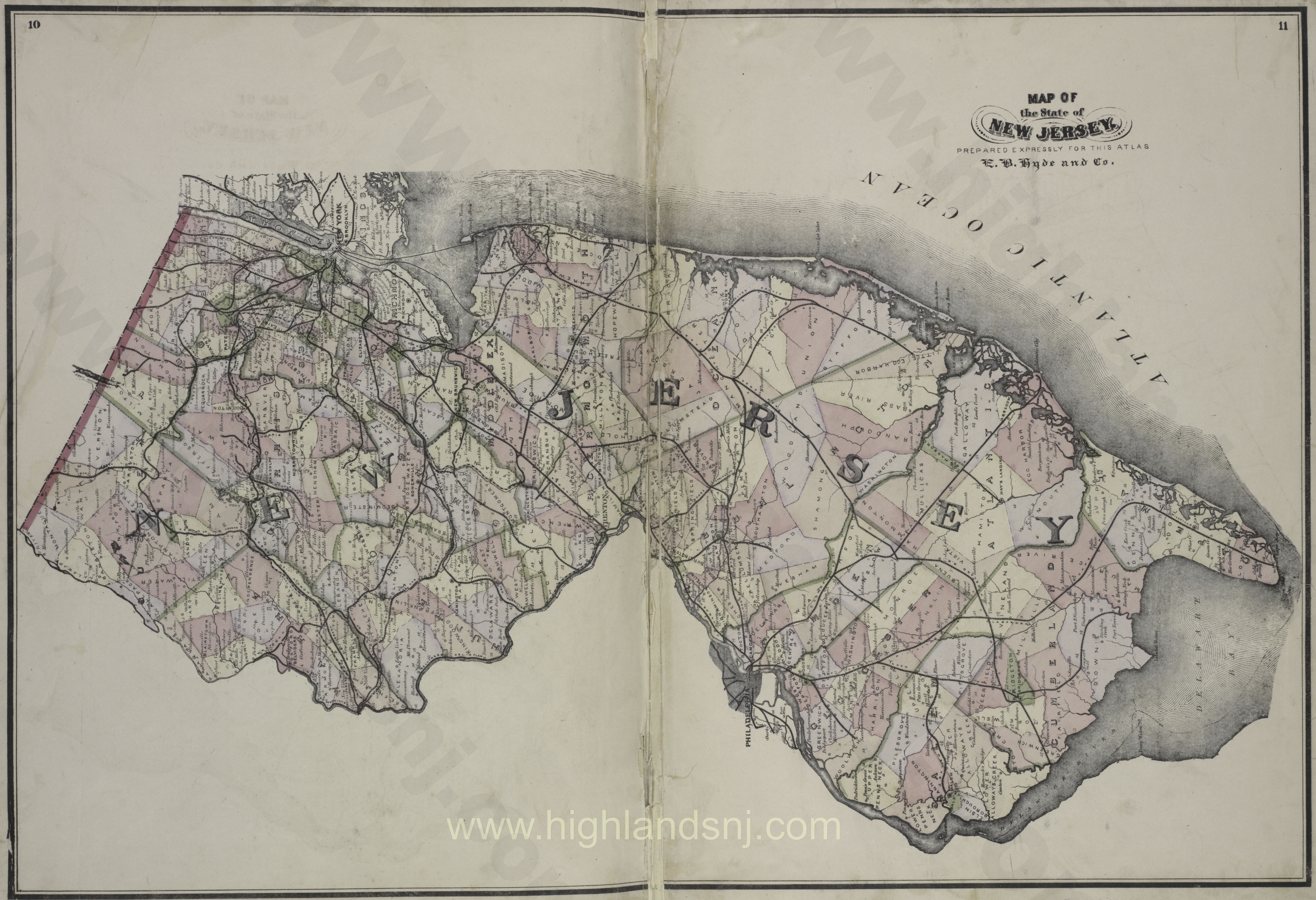 1877 Map of State of New Jersey